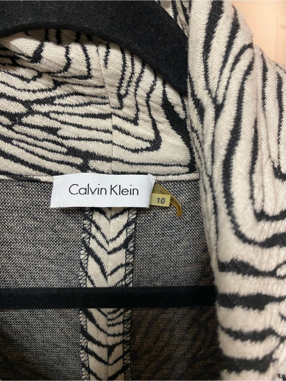 Calvin Klein Black and White Zebra Print Short Sleeve Dress - Picture 4 of 13